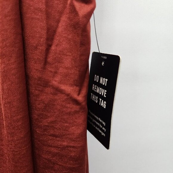 NEW EXPRESS Maxi Slip Dress Large Sliy Rust Ruffle Straps NWT‎ $98 - Picture 8 of 14